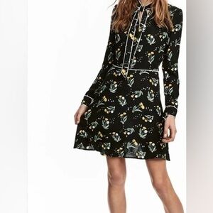 H&M Retro Dandelion Floral 70s Mod Dress Size 2